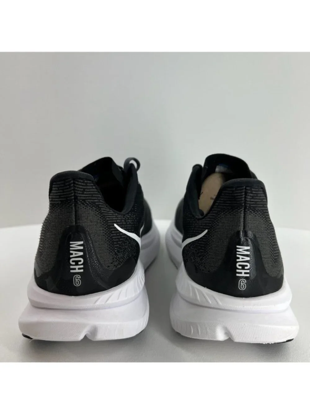HOKA Mach 6 Running Shoes Mens 12D Lace Up Low Top Mesh Black White 1147790-BWHT - Picture 4 of 10